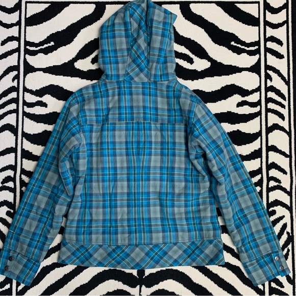 Columbia Omni-Shield Blue Plaid Wool Blend Hooded Coat Size XL - Picture 2 of 11